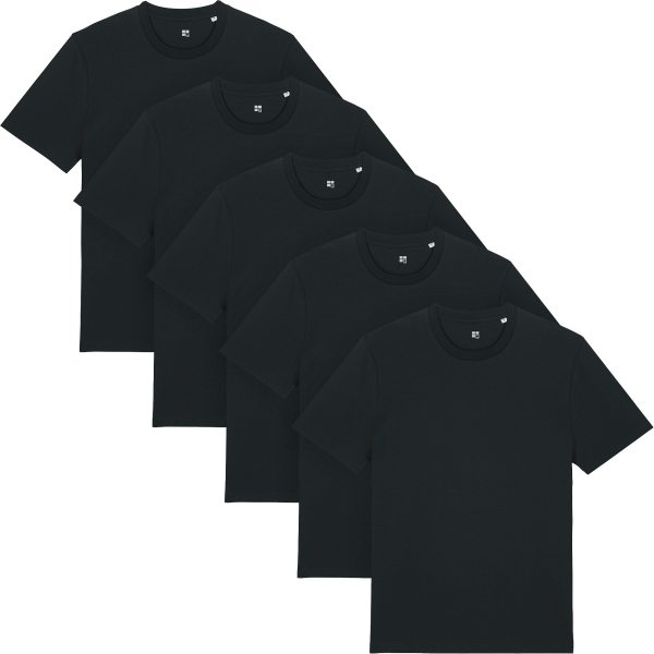 Iconic T-Shirt aus Bio-Baumwolle - 5er-Pack - black