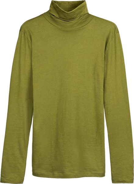 Rollkragen-Longsleeve aus Bio-Baumwolle - cedar green