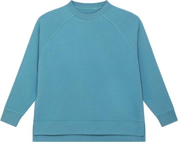 Oversized Raglan-Sweatshirt aus Bio-Baumwolle - atlantic blue