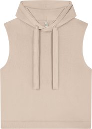 Organic Women's Sleeveless Hoodie - sueded fawn
