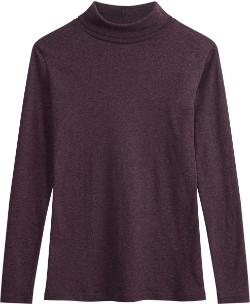 Fairtrade Turtleneck Longsleeve Anchal aus Bio-Baumwolle - elderberry melange