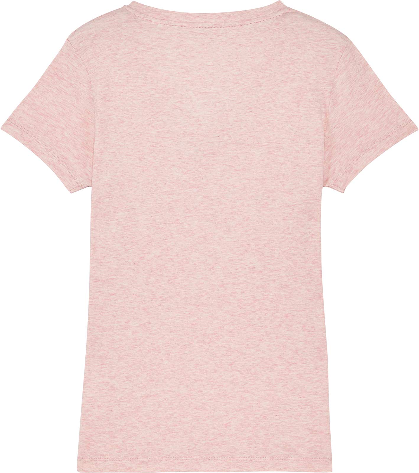 Rosa T-Shirt 100% Biobaumwolle meliertes aus V-Neck