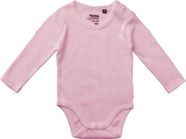 Baby Langarm-Body aus Fairtrade Bio-Baumwolle - light pink
