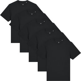 Heavy T-Shirt aus Bio-Baumwolle - 5er-Pack - black