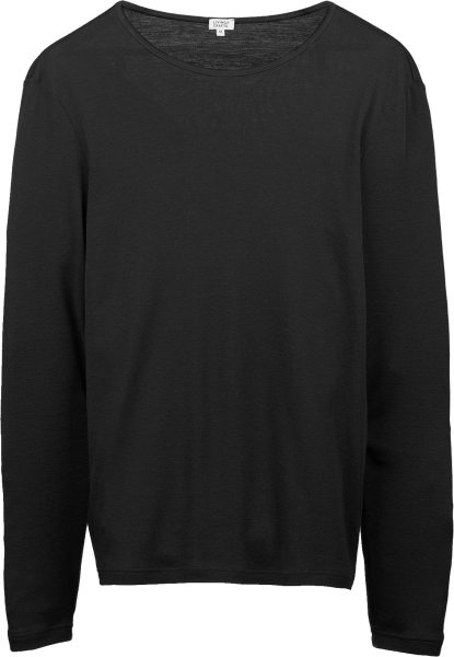 Langarmshirt aus Bio-Wolle und Bio-Baumwolle - black