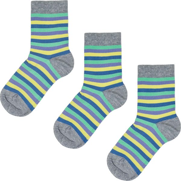 Kinder Socken aus Bio-Baumwolle - 3er-Pack - kiwi/lavendel/lime/aquamarin