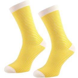 Socken aus Bio-Baumwolle geringelt - 2er Pack - gelb-natur