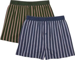 Boxer-Shorts aus Bio-Baumwolle - Doppelpack - blue/green striped