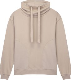 Organic Women's Funnel Neck Sweatshirt - sueded fawn