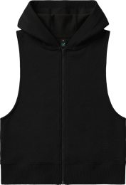 Organic Women's Sleeveless Zip-Hoodie - black