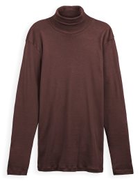 Rollkragen-Langarmshirt aus Bio-Baumwolle - espresso