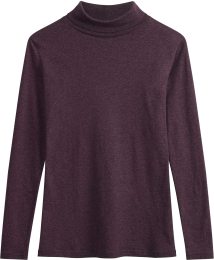 Fairtrade Turtleneck Longsleeve Anchal aus Bio-Baumwolle - elderberry melange