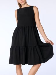 Volantkleid aus Bio-Baumwolle - schwarz