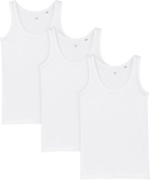 Tank-Top aus Bio-Baumwolle - 3er-Pack - white