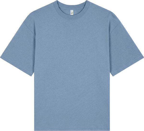 Organic Heavy Boxy T-Shirt - blue dusk