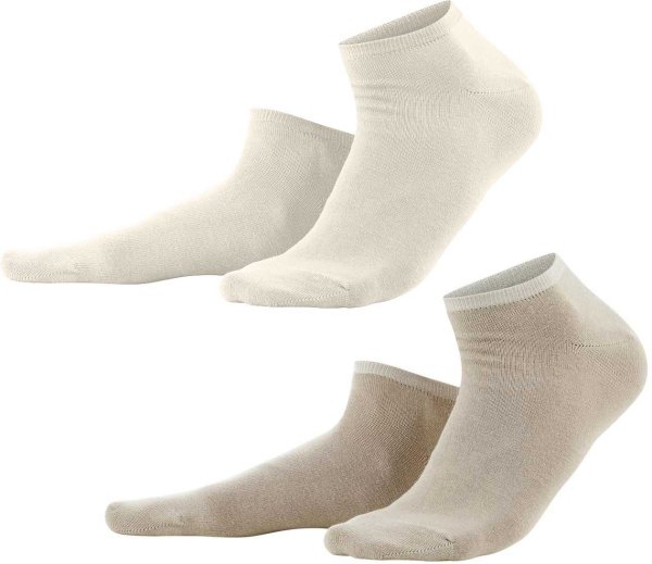 Sneaker-Socken aus Bio-Baumwolle unisex - 2er-Pack natur/taupe