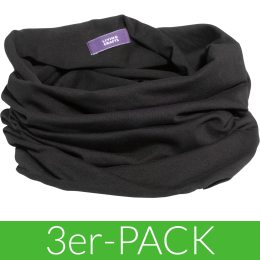 Multifunktionstuch aus Bio-Baumwolle - 3er-Pack - black