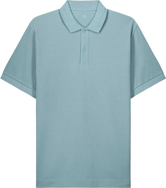 Piqué Poloshirt aus Bio-Baumwolle - pebble blue