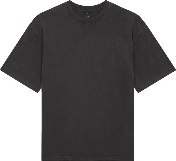 Organic Heavy Boxy T-Shirt - stone washed black
