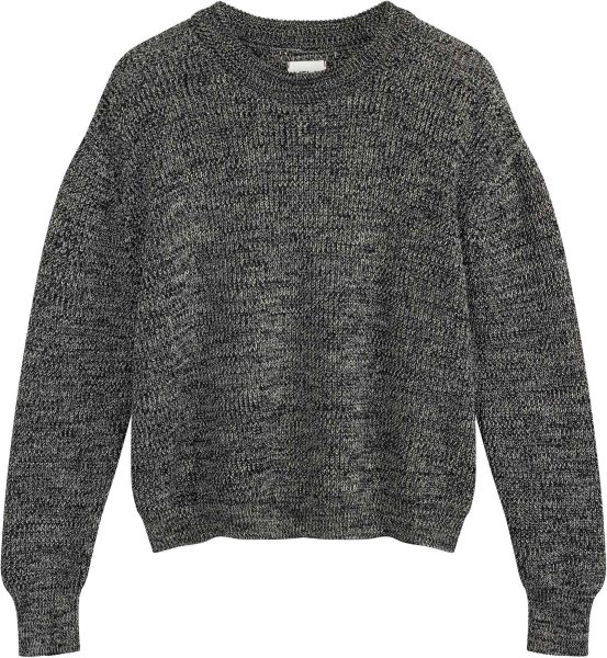Fairtrade Rippstrick-Pullover Adah aus Bio-Baumwolle - black pepper speckles