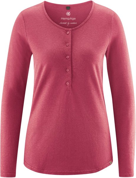 Henley-Longsleeve aus Hanf und Bio-Baumwolle - barolo