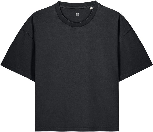 Vintage Boxy T-Shirt aus Bio-Baumwolle - g. dyed black rock