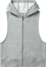 Organic Women's Sleeveless Zip-Hoodie - light heather