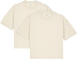Boxy T-Shirt aus Bio-Baumwolle - 2er-Pack - natural raw
