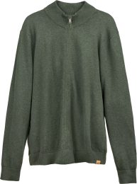 Strickjacke aus Bio-Baumwolle und Wolle - forest green