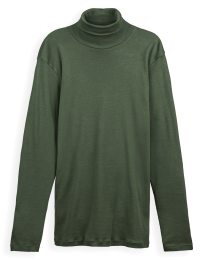 Rollkragen-Langarmshirt aus Bio-Baumwolle - forest green