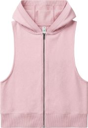 Organic Women's Sleeveless Zip-Hoodie - baby pink