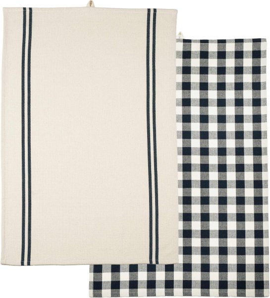 Geschirrtuch aus Bio-Baumwolle - Doppelpack - ink blue/natural