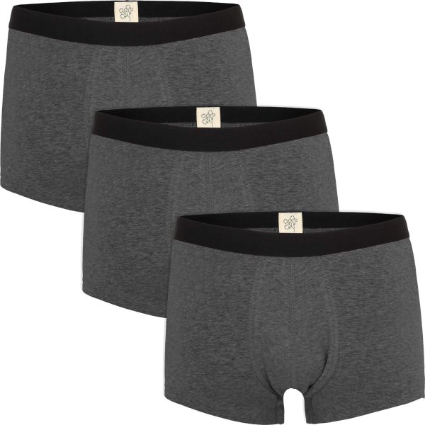 Trunk-Shorts aus Bio-Baumwolle - anthrazit-melange - 3er-Pack
