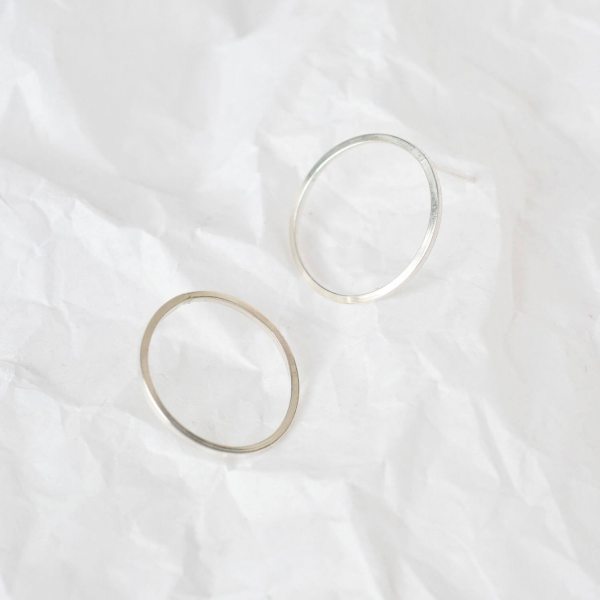 Minimal Squared Circle Earrings - Ohrring aus recyceltem Silber