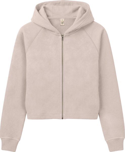 Organic Women's Cropped Zip-Hoodie - fawn