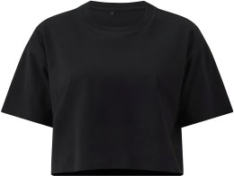 Cropped T-Shirt aus Biobaumwolle - black