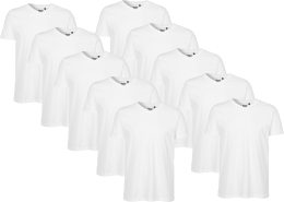 Fitted V-Neck T-Shirt aus Fairtrade Bio-Baumwolle - 10er-Pack - weiss