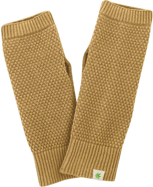 Handstulpen aus Hanf und Bio-Baumwolle - dijon