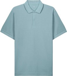 Piqué Poloshirt aus Bio-Baumwolle - pebble blue