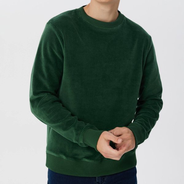 Herren Cord-Sweatshirt aus Bio-Baumwolle - tannennadel