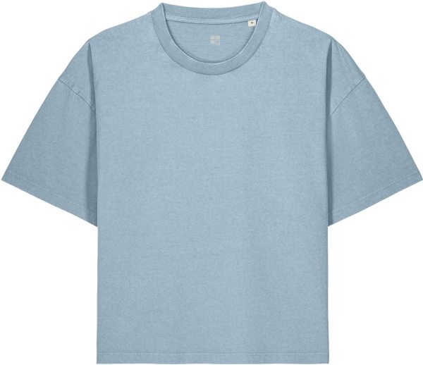 Vintage Boxy T-Shirt aus Bio-Baumwolle - g. dyed blue stone