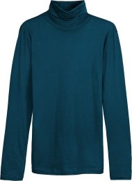 Rollkragen-Longsleeve aus Bio-Baumwolle - storm blue