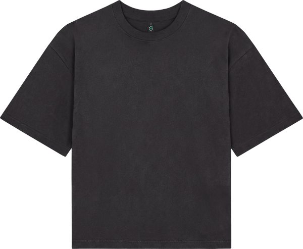 Organic Women's Heavy Boxy T-Shirt - stone washed black