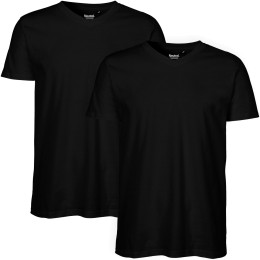 Fairtrade V-Neck T-Shirt für Herren - Doppelpack