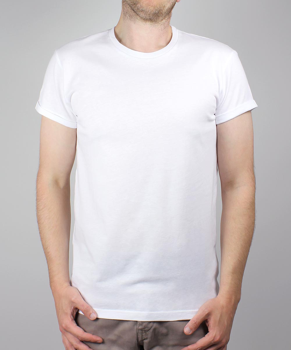 Weisses Shirt Fur Herren Mit Gerollten Armeln Grundstoff Net
