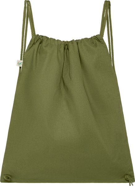 Organic Drawstring Gym Bag - khaki green