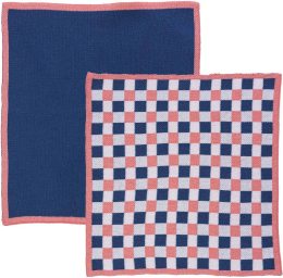 Abwaschtuch aus Bio-Baumwolle - 2er-Set - check/blau