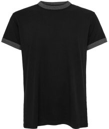 Organic Retro Ringer T-Shirt - black/charcoal