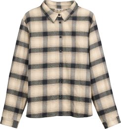 Flanell-Hemdbluse aus Bio-Baumwolle - ombre check
