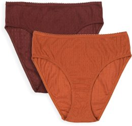 Slip aus Bio-Baumwolle - 2er-Pack - maroon/glaze